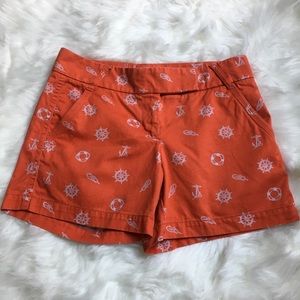 J. Crew Chino Orange Nautical Shorts